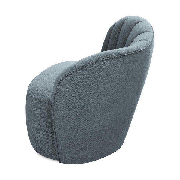 Fotoliu albastru cu tapițerie din chenille Keloa – Makamii-image-3