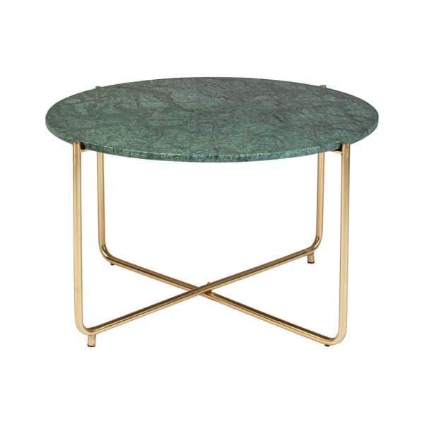Măsuță de cafea verde/aurie rotundă cu blat din marmură ø 70 cm Timpa – White Label