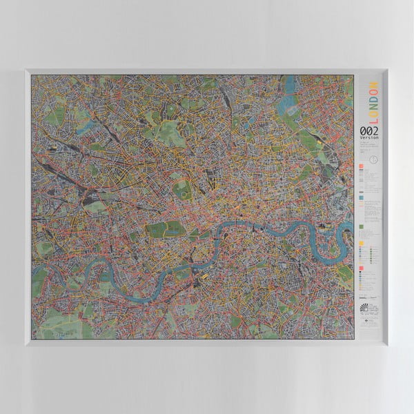 Harta Londrei Street map, 130 x 100 cm, magnetică