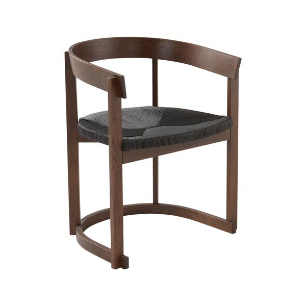 Scaun de dining în culoare naturală închisă cu cotiere din lemn de stejar Kungsholmen – Jotex