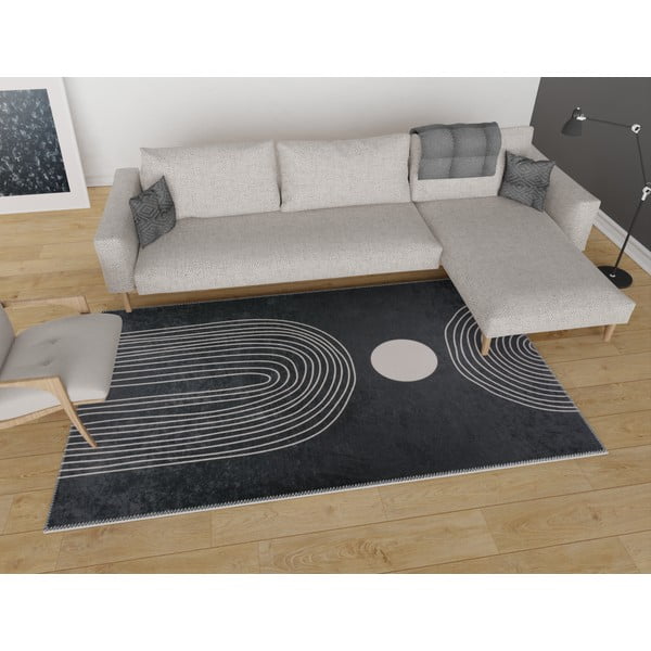 Covor gri antracit lavabil 120x160 cm – Vitaus-image-1