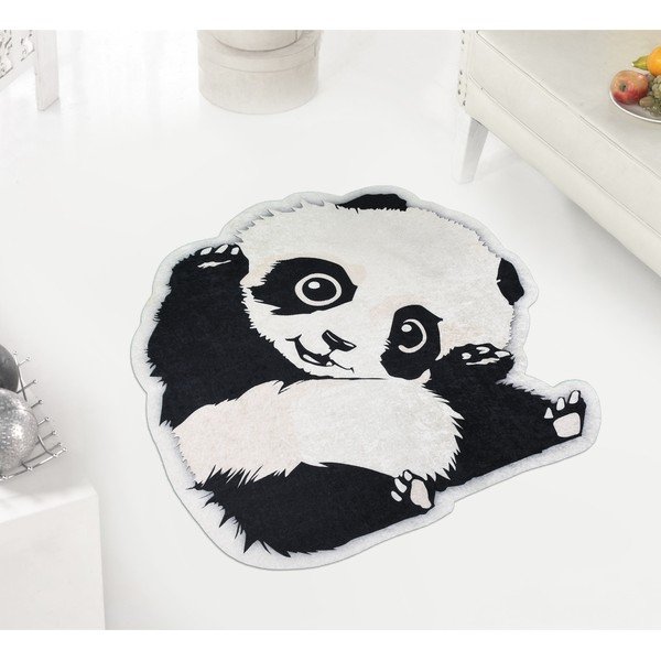 Covor pentru copii negru-alb ø 120 cm Cuddly Panda – Vitaus-image-1
