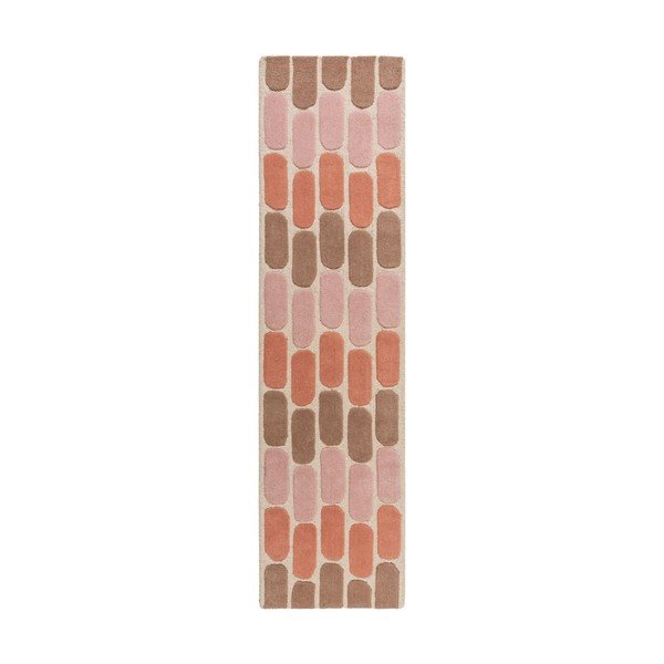 Covor din lână Flair Rugs Fossil, 60 x 230 cm, portocaliu