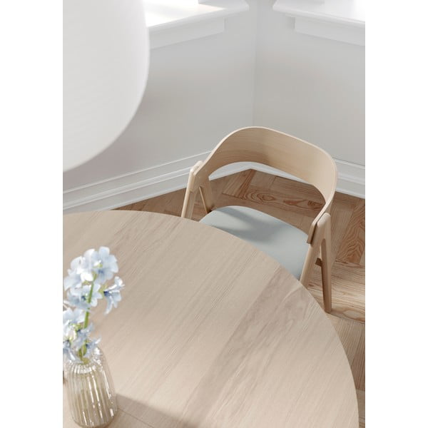 Masă de dining rotundă extensibilă cu aspect de lemn de stejar cu blat suplimentar ø 135 cm Meza – Hammel Furniture-image-3