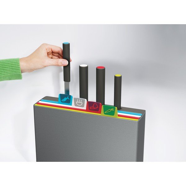 Set suport cu 4 tocătoare și cuțite Joseph Joseph Index Index, 33 x 23,5 cm, gri-image-4