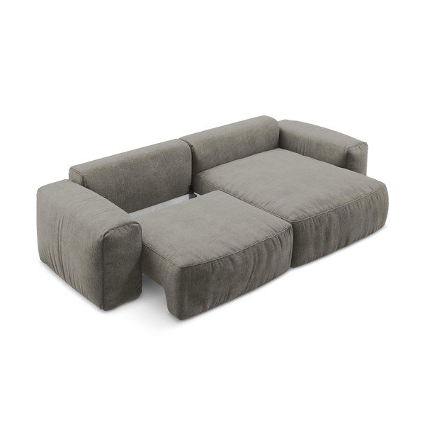 Colțar gri extensibil cu tapițerie din chenille (cu colț pe partea dreaptă/cu șezlong) Kuki – Makamii-image-4