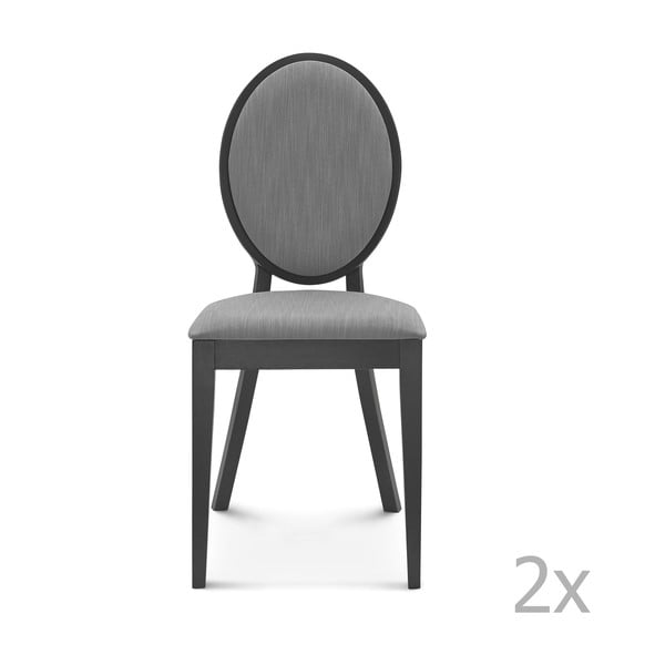 Set 2 scaune de lemn Fameg Anesa, negru