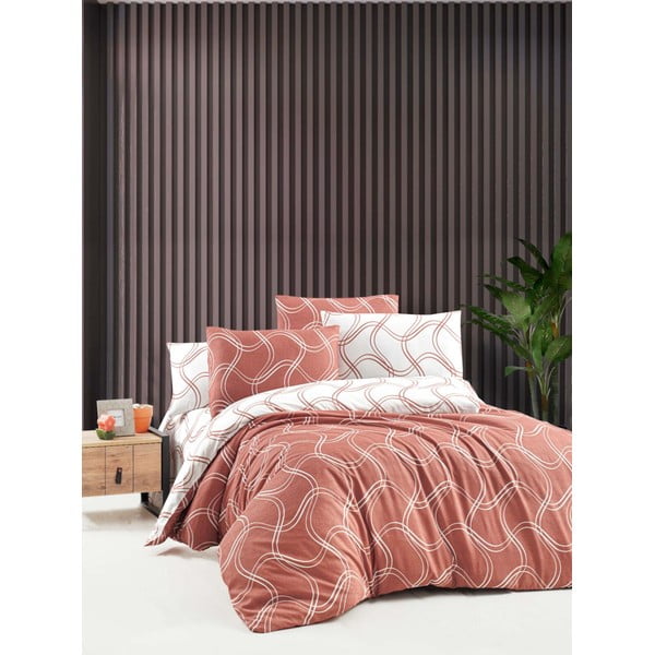 Lenjerie de pat maro pentru pat dublu-extins și cearceaf 200x220 cm Brown Design – Mila Home