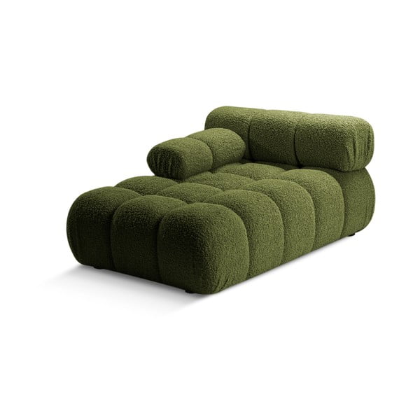 Modul pentru canapea modulară verde cu tapițerie din țesătură bouclé (cu colț pe partea stângă ) Bellis – Micadoni Home-image-3