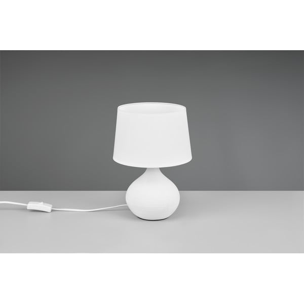 Veioză din ceramică și pânză Reality Martin, înălțime 29 cm, alb-image-3