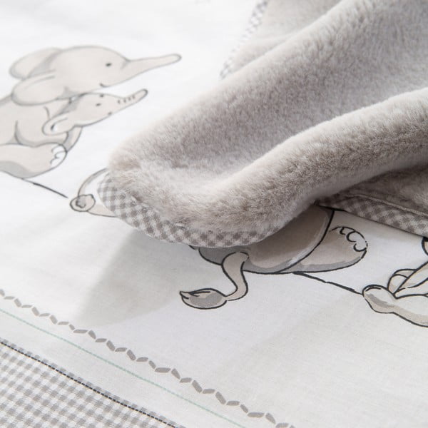 Pătură pentru copii albă/gri din micropluș/cocolino 80x80 cm Sternenzauber – Roba-image-4