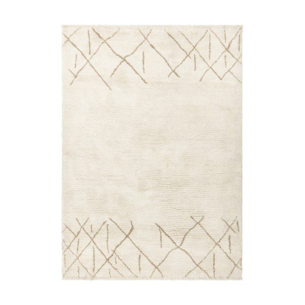Covor crem lavabil, țesut manual din lână 160x230 cm Azera Crosshatch – Asiatic Carpets