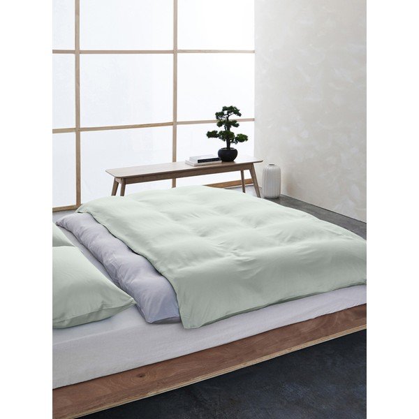 Lenjerie de pat verde din bumbac și bambus 200x135 cm Skye - Westwing Collection-image-1