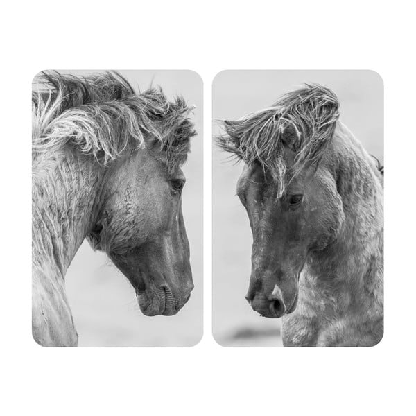 Set 2 protecții pentru aragaz Wenko Horses, 52 x 30 cm