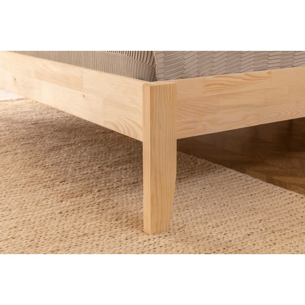 Pat matrimonial în culoare naturală din lemn de molid cu somieră 180x200 cm Venus – Kalune Design-image-4