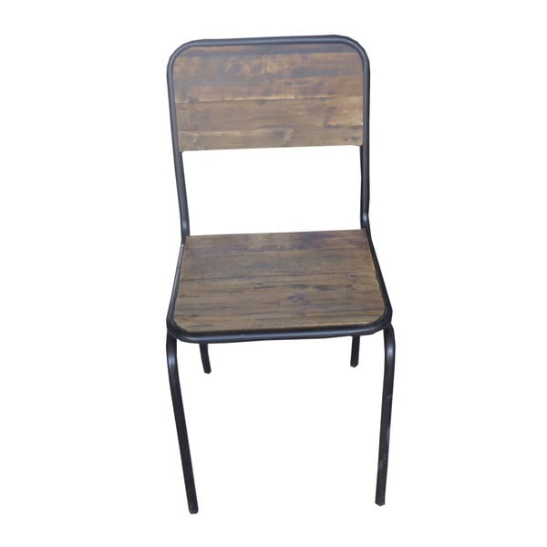 Scaun de dining maro din lemn masiv de brad Industrial – Antic Line-image-1