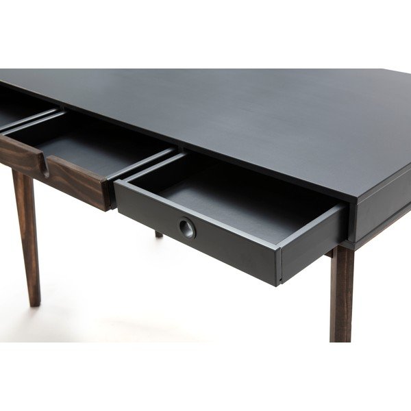 Masă tip consolă cu picioare din lemn de pin Marckeric Kiara, gri-image-4