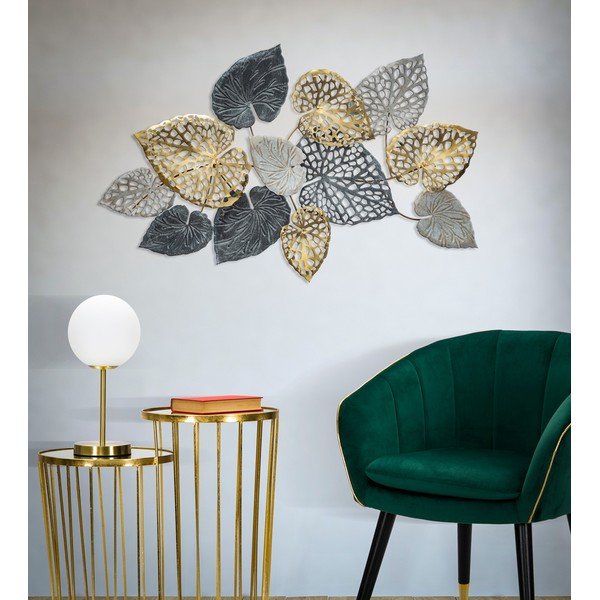 Decorațiune suspendată metalică Mauro Ferretti Ory -C-, 110 x 66 cm, motive frunze-image-1