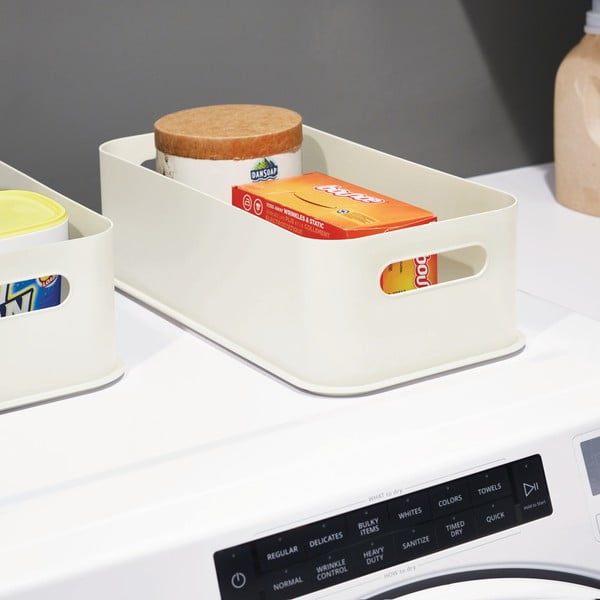 Cutie depozitare iDesign Eco Handled, 21,3 x 43 cm, alb-image-1