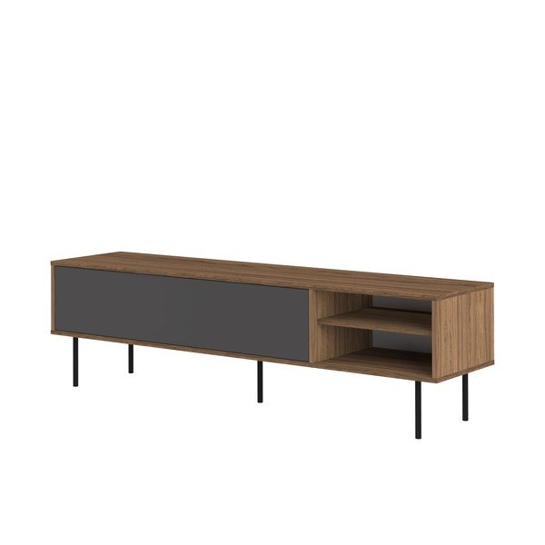 Masă TV gri cu aspect de nuc 165x40 cm Ampére - TemaHome -image-3