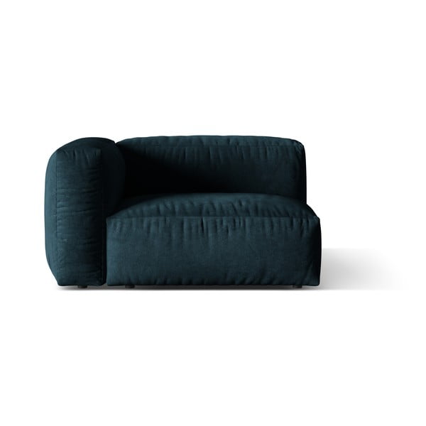 Modul pentru canapea modulară albastru închis cu tapițerie din catifea (cu colț pe partea stângă) Martina – Micadoni 