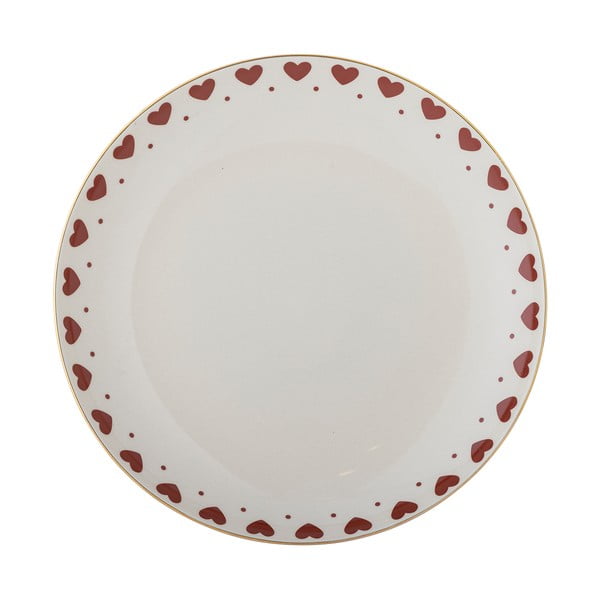 Farfurie albă din gresie ø 26,5 cm  cu model de Crăciun Jolly – Bloomingville