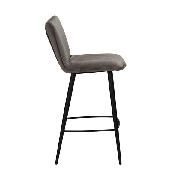 Scaun bar cu husă din catifea DAN-FORM Denmark Join, gri, înălțime 93 cm-image-3
