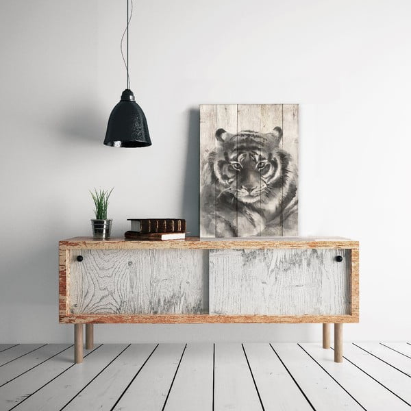 Pictură pe lemn Surdic Watercolor Tiger, 40 x 60 cm-image-1