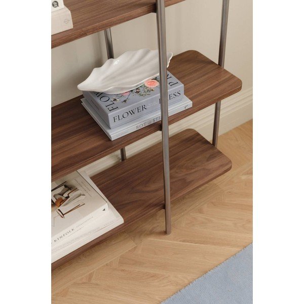 Etajeră în culoare naturală închisă cu aspect de lemn de nuc 120x120x30 cm Lyllo – Ellos Home-image-2