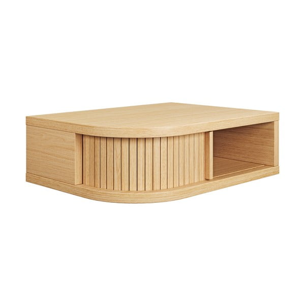 Noptieră în culoare naturală cu aspect de lemn de stejar Farsta – Woodman-image-2