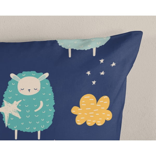 Lenjerie de pat pentru copii albastră din bumbac pentru pat de o persoană, extinsă 140x220 cm Sheep – Good Morning-image-3