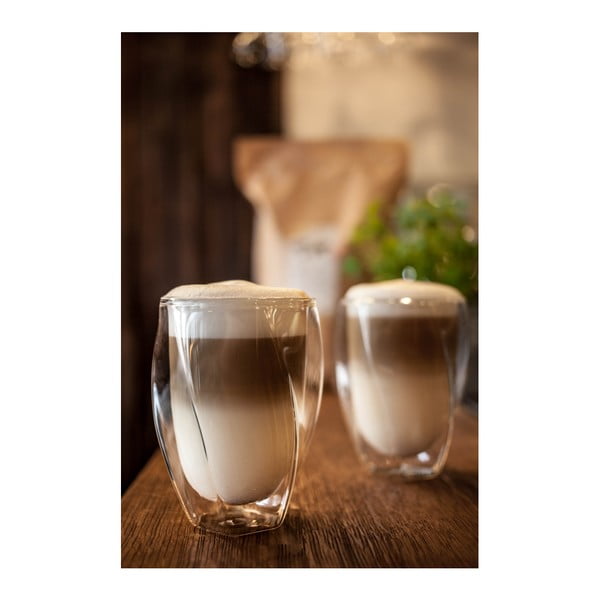 Set 2 pahare cu perete dublu Vialli Design Latte, 300 ml-image-4