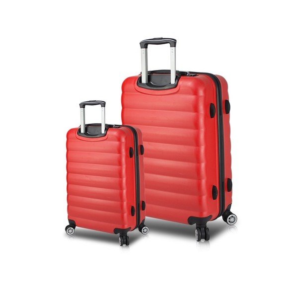 Set 2 valize cu roți și port USB My Valice RESSNO Cabin & Large, roșu