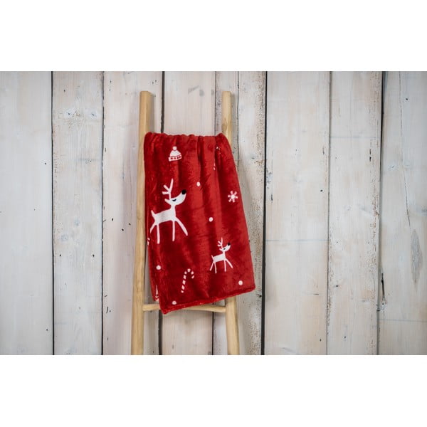 Pătură de Crăciun roșie micromicropluș 200x150 cm Dasher - My House