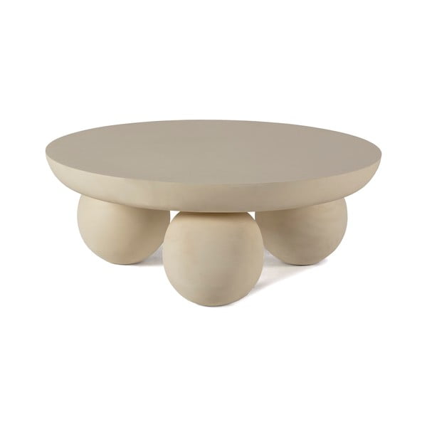 Măsuță de cafea bej rotundă din lemn de mango ø 90 cm Ailen – MOME-image-2