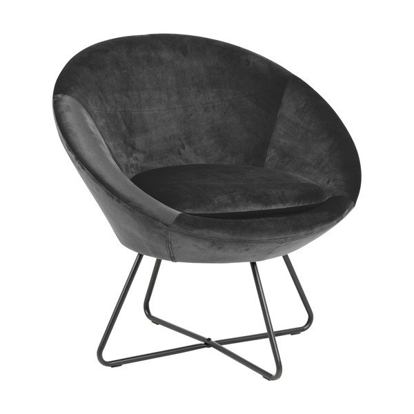 Fotoliu cu husă din catifea Actona Center, gri