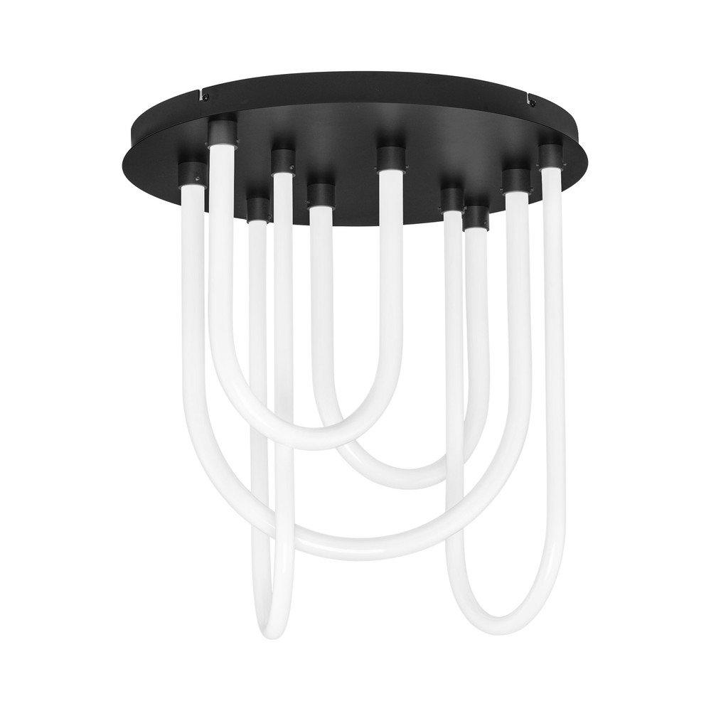 Plafonieră albă/negru-mat LED cu intensitate reglabilă din oțel cu abajur din sticlă acrilică Topaz – Nova Luce