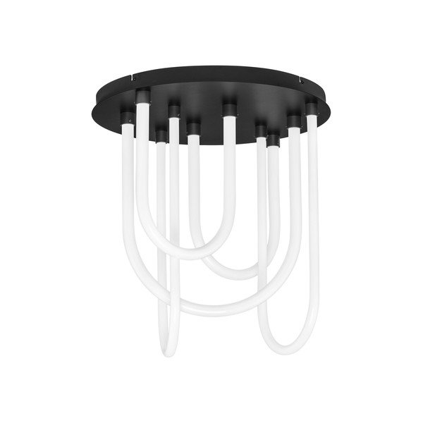 Plafonieră albă/negru-mat LED cu intensitate reglabilă din oțel cu abajur din sticlă acrilică Topaz – Nova Luce