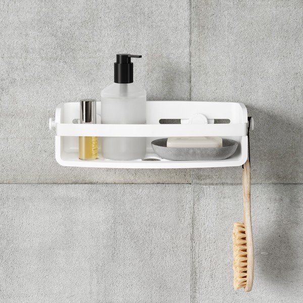 Raft pentru baie alb autoadeziv din plastic Flex – Umbra-image-3