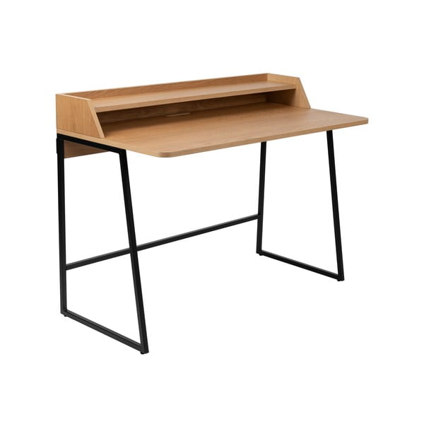 Birou de tip secretaire cu blat cu aspect de lemn de stejar 60x120 cm Giorgio – White Label-image-2