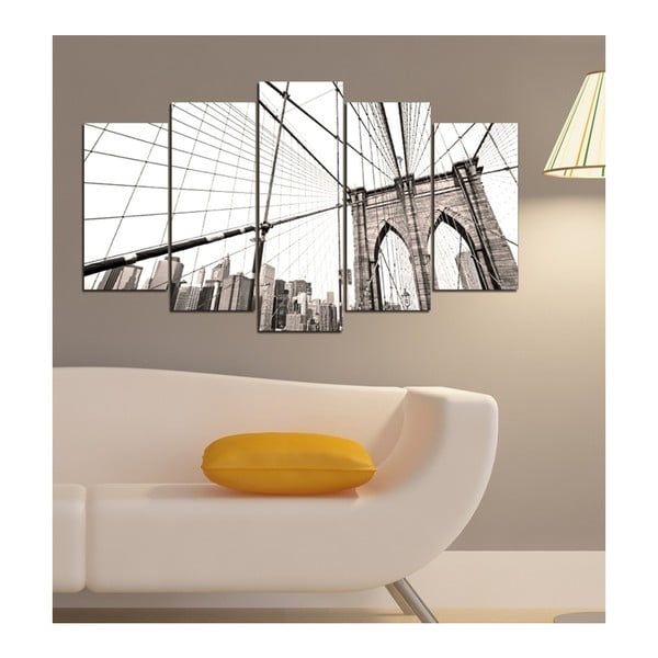 Tablou din mai multe piese 3D Art Gris Bridge, 102 x 60 cm-image-1