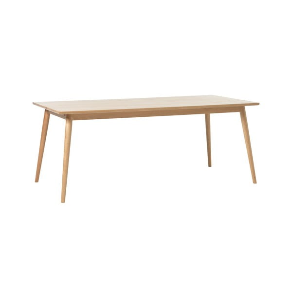 Masă de dining în culoare naturală extensibilă cu blat cu aspect de lemn de stejar 190x90 cm Barrali – Unique Furniture-image-3