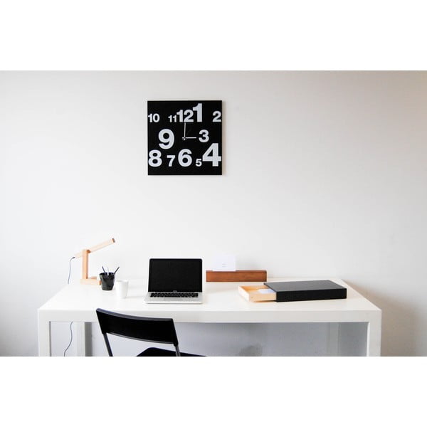 Ceas de perete, dESIGNoBJECT.it Number Line Black, 50 x 50 cm -image-3