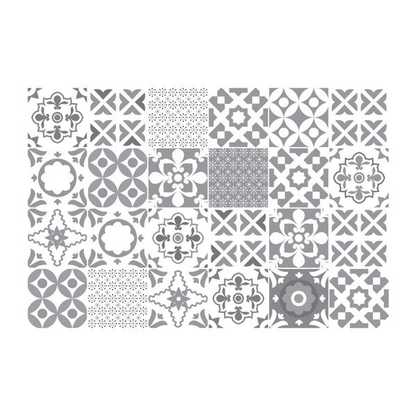 Set 24 autocolante de perete Ambiance Tiles Azulejos Badgio, 10 x 10 cm-image-1