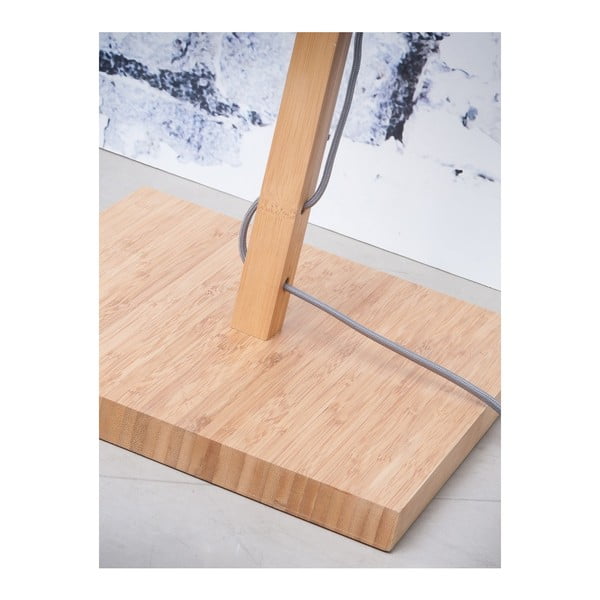 Lampadar din lemn de bambus Good&Mojo Fuji, abajur gri închis-image-3