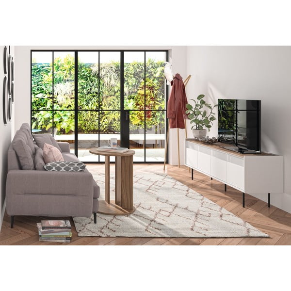 Măsuță de cafea rotundă cu blat aspect de lemn de nuc ø 50 cm Nora TemaHome-image-4