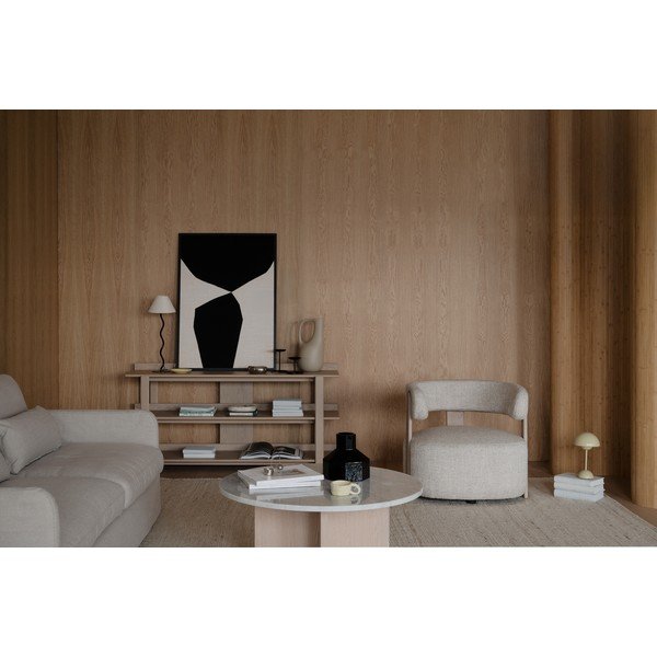 Masă consolă în culoare naturală deschisă cu blat cu aspect de lemn de stejar 43x150 cm Kilian – Rowico-image-2
