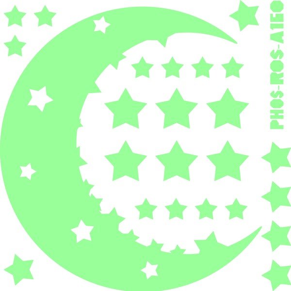 Autocolant fosforescent de perete Fanastick Moon And The Stars-image-1