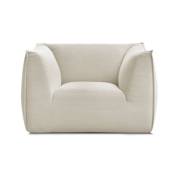 Fotoliu bej cu tapițerie din catifea reiată Giorgia – Bobochic Paris-image-2