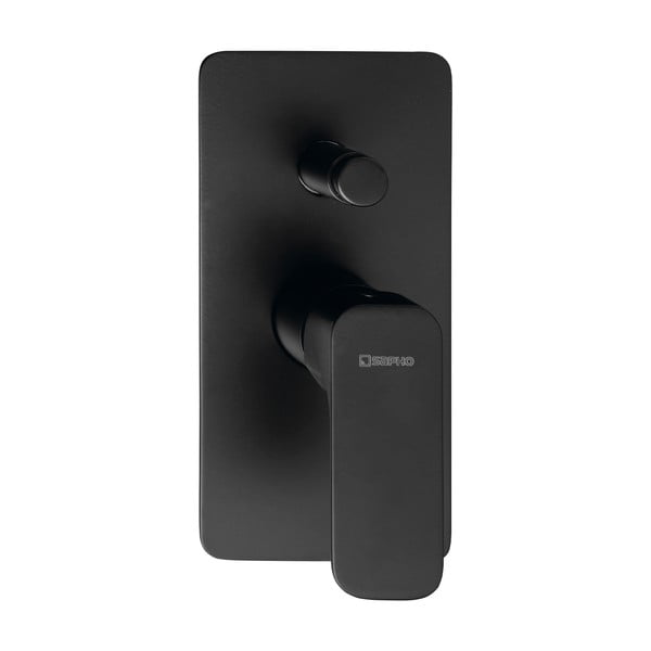 Baterie negru-mat pentru duș încastrată (2 ieșiri) Spy – Sapho